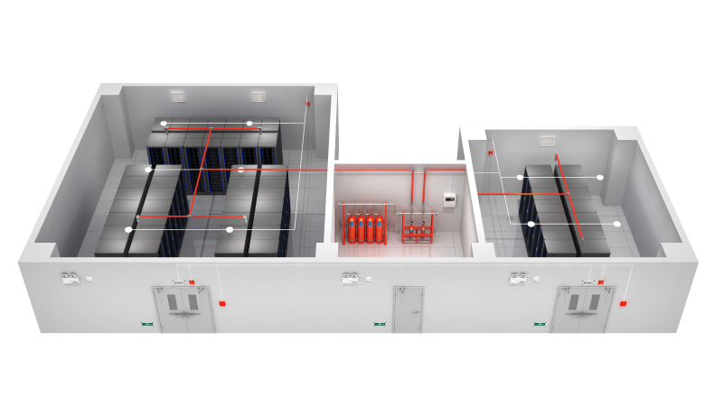 機(jī)房七氟丙烷滅火系統(tǒng)3D圖